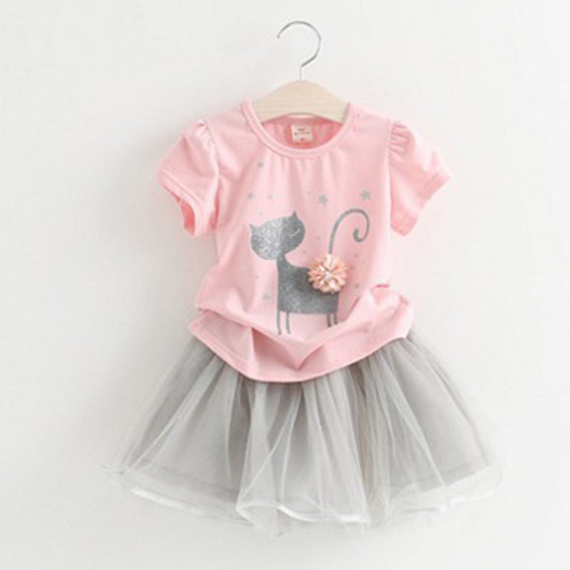Fashion Girl Cartoon Cute Short Skirt Two-piece Suit
