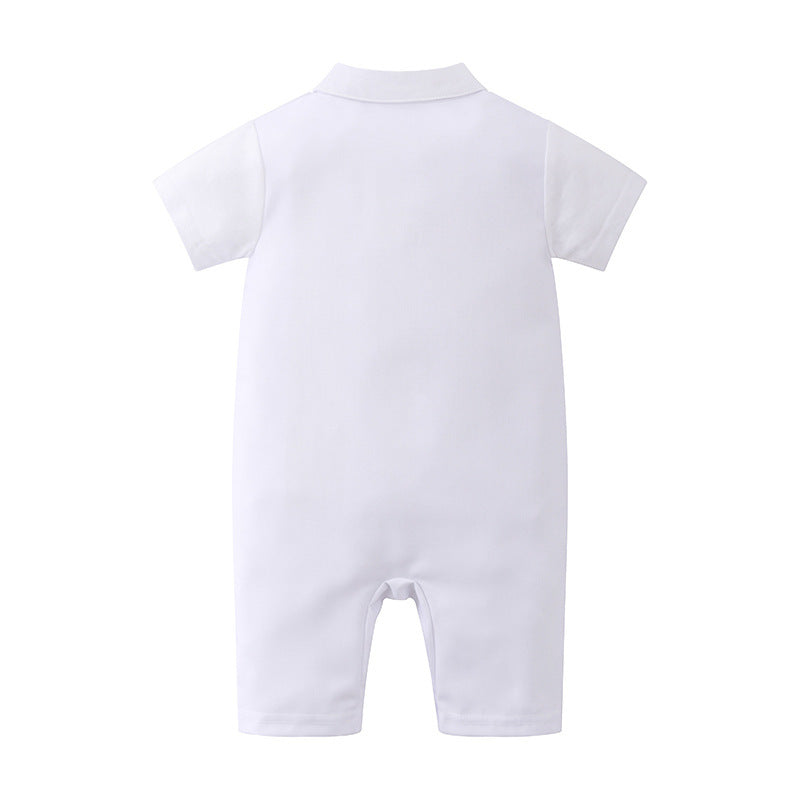British Romper Baptism Dress Boys Baby Summer Bodysuit Baby Jumpsuit