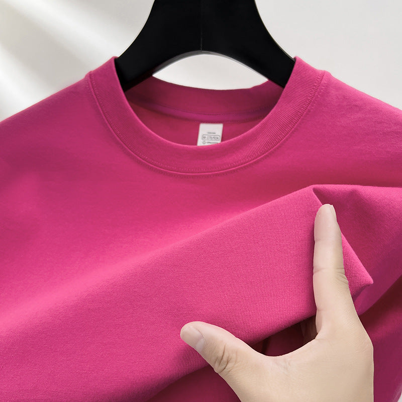 Summer New Drop Shoulder Solid Color Thin Men's T-shirt