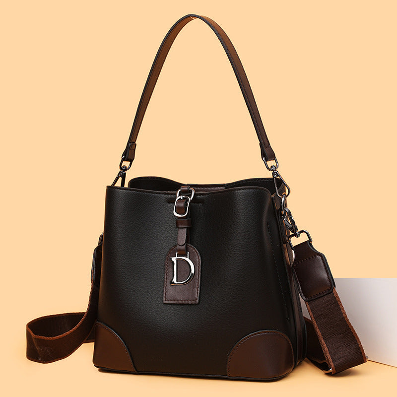 Women's Contrast Color Bucket Bag Shoulder Bag Crossbody Bag