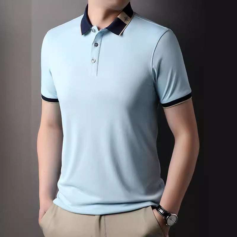 Men's Breathable Summer Lapel Short-sleeved T-shirt