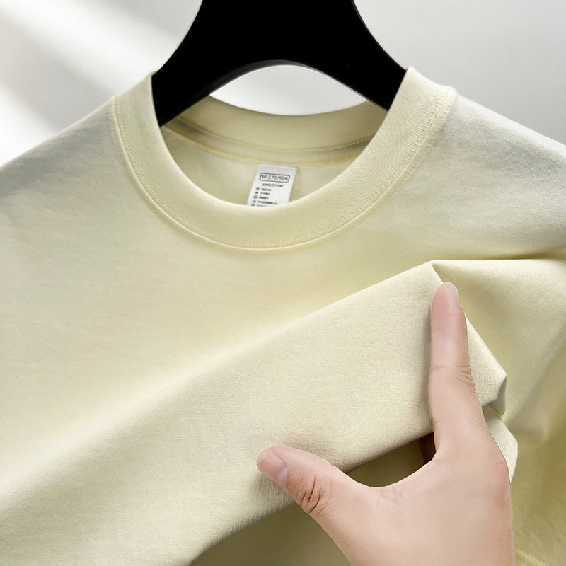 Summer New Drop Shoulder Solid Color Thin Men's T-shirt