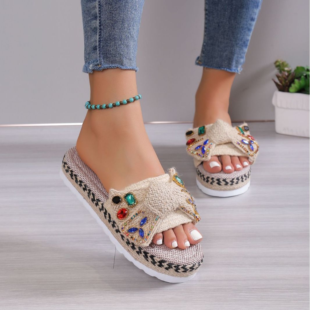 Women's Platform Sandals Beach Bow