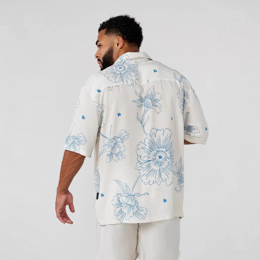 Printed Casual Loose Short Sleeves Top