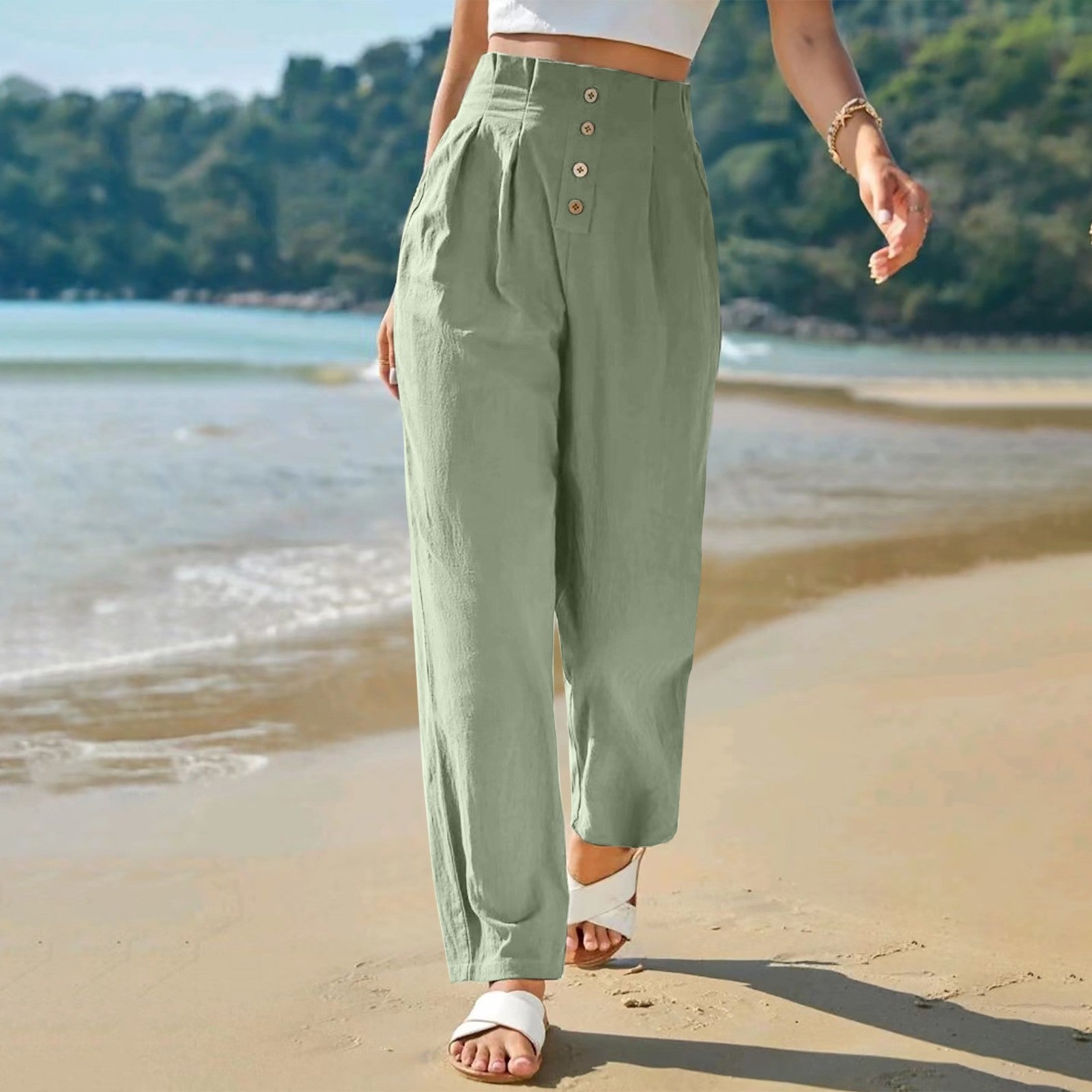 Casual High Waist Trousers For Women