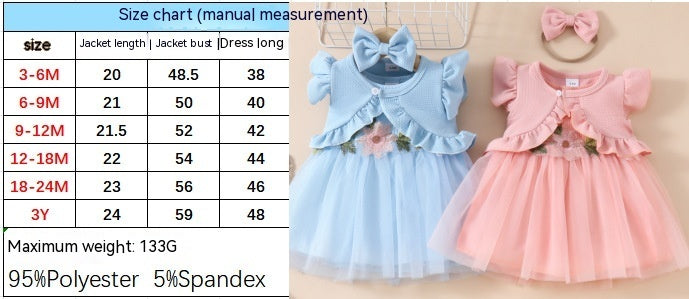 Girls' Sleeveless Short Top Mesh Dress (Available )
