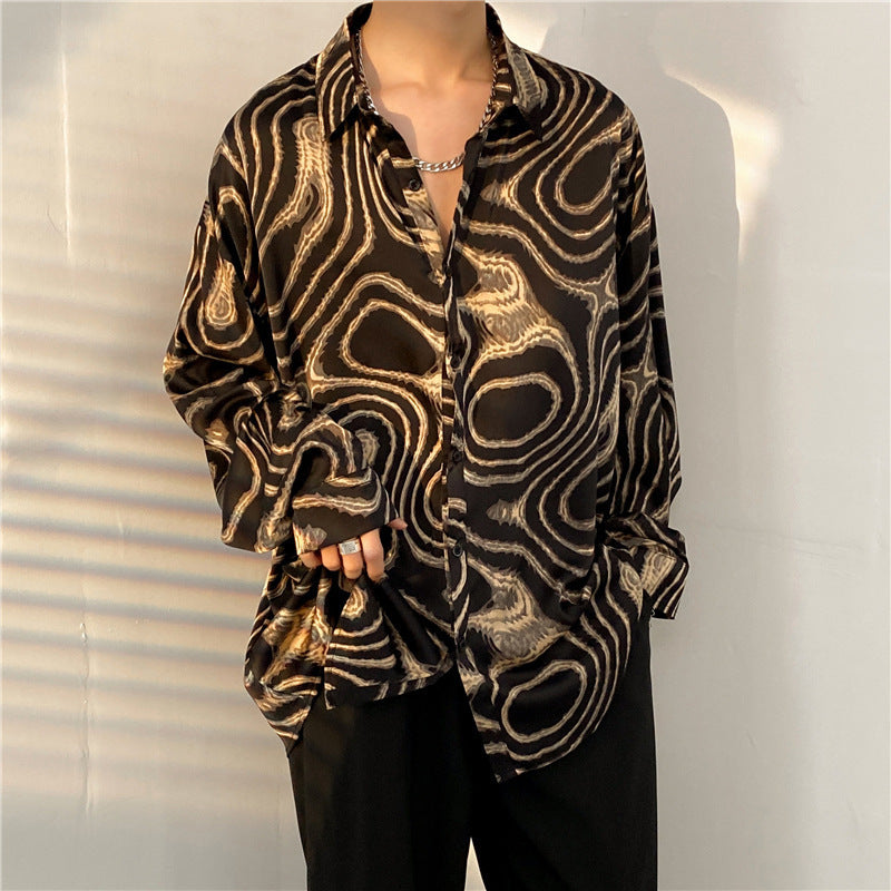 Mens Temperament Fashion Casual Printed Shirt (Available)