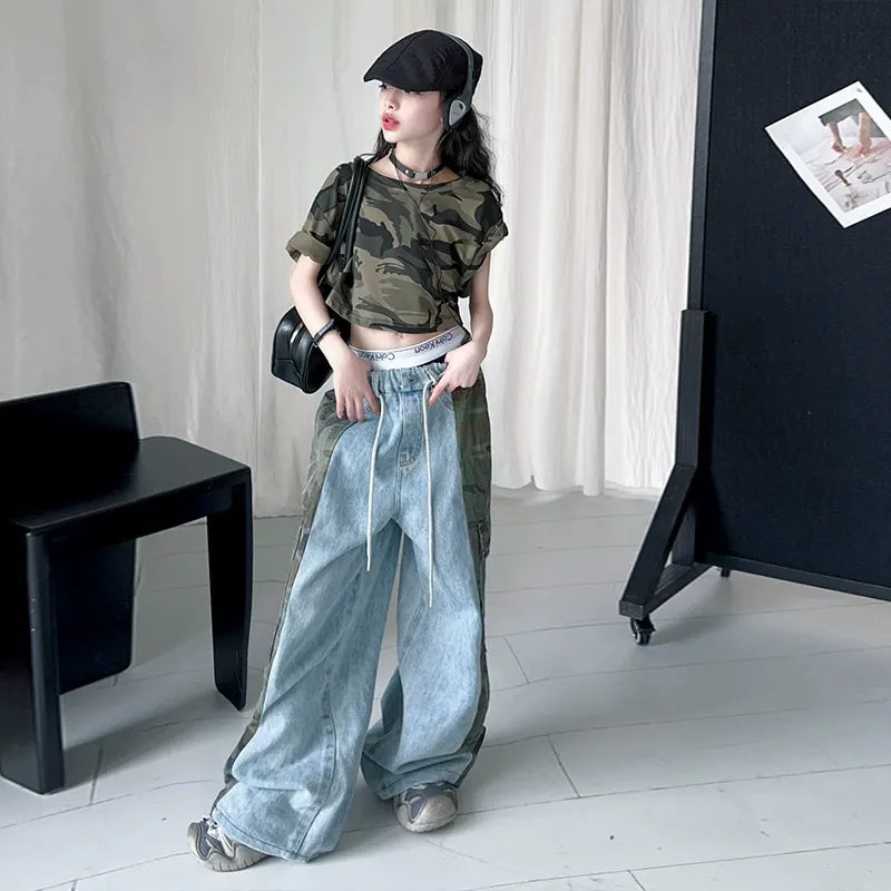 Street Dance Style Functional Wide-leg Sports Pants (Only Pant)