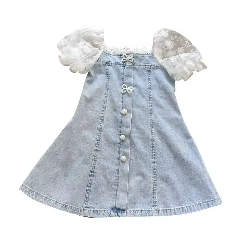 2025 Cowboy Clothing Puff Sleeves Princess Dress for Kids Girls
