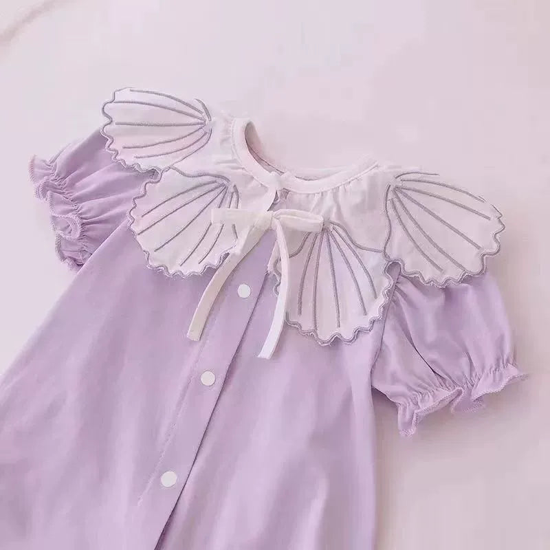 Baby Girl Summer cotton short-sleeved crawling romper newborn summer thin spring melt