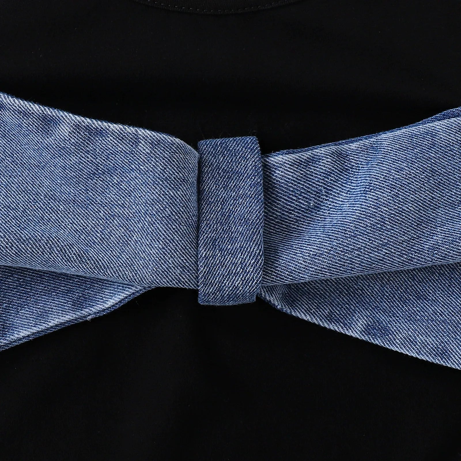 Two-piece tops with flared denim trousers two-piece set