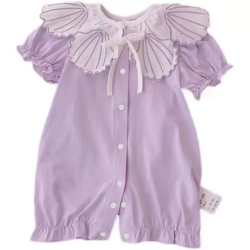 Baby Girl Summer cotton short-sleeved crawling romper newborn summer thin spring melt