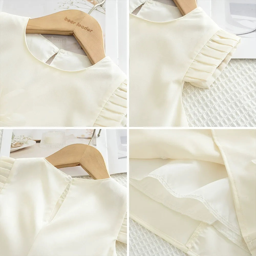 New style sleeveless high-end children's clothing three-dimensional flower princess dress big girl dress