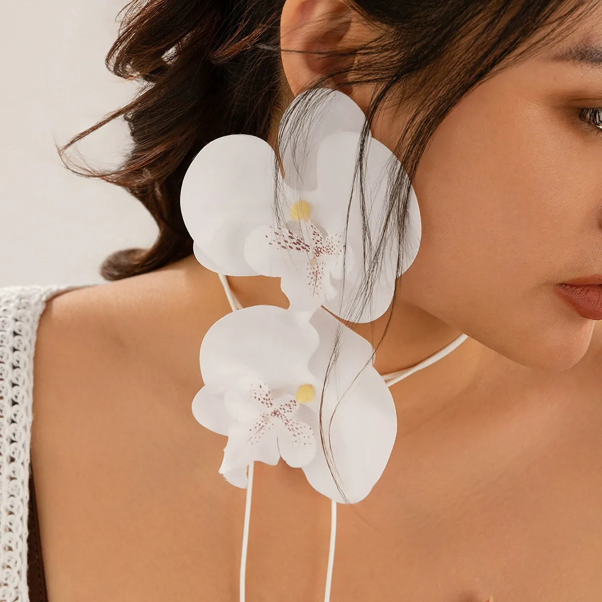 Butterfly orchid flower Necklace & Earring Set