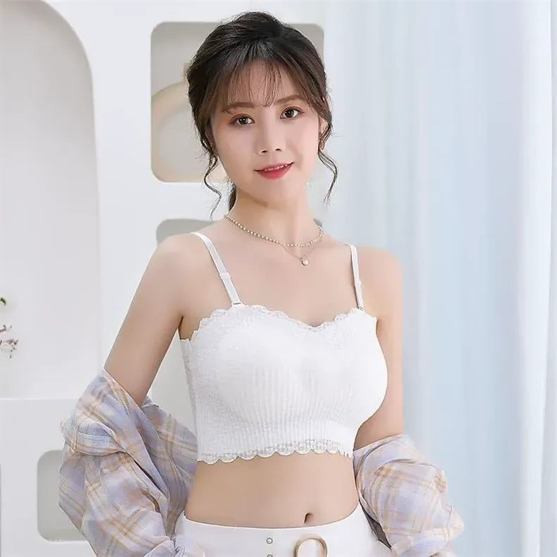 Strapless Lace Traceless Women's Bra Vest – Anti-Slip Beauty Back | White / Black / Beige