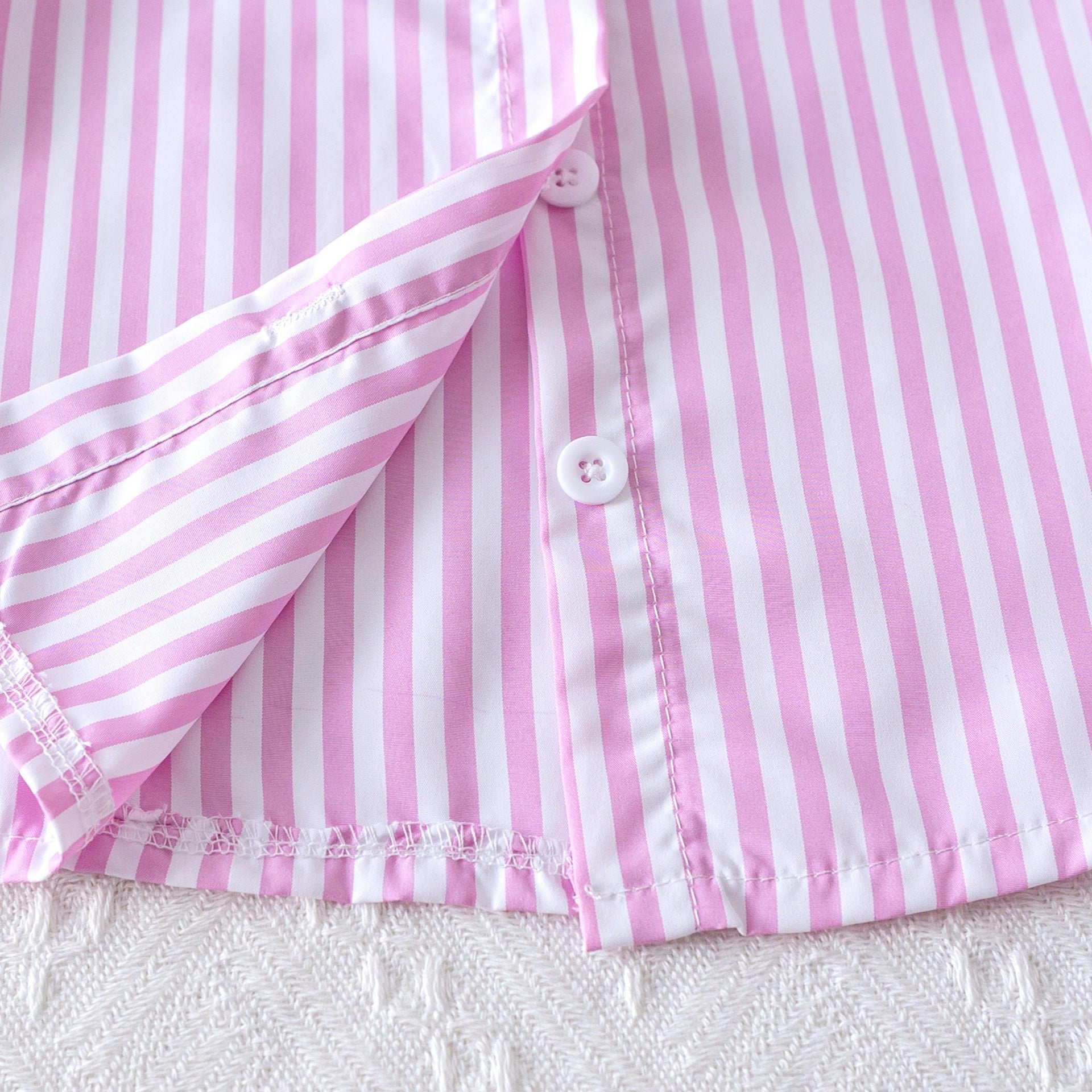 striped cardigan long-sleeved shirt + letter heart print denim trousers suit