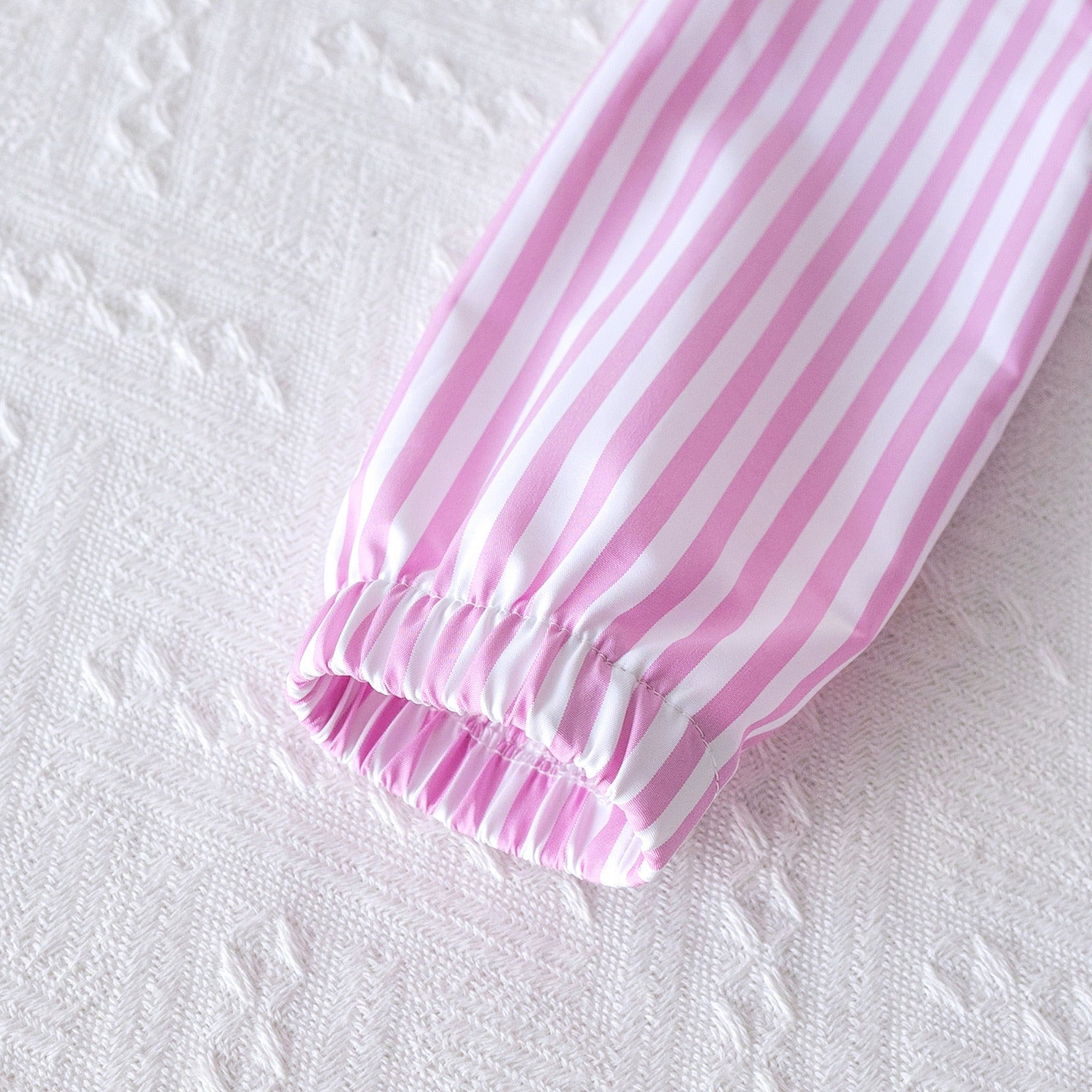 striped cardigan long-sleeved shirt + letter heart print denim trousers suit