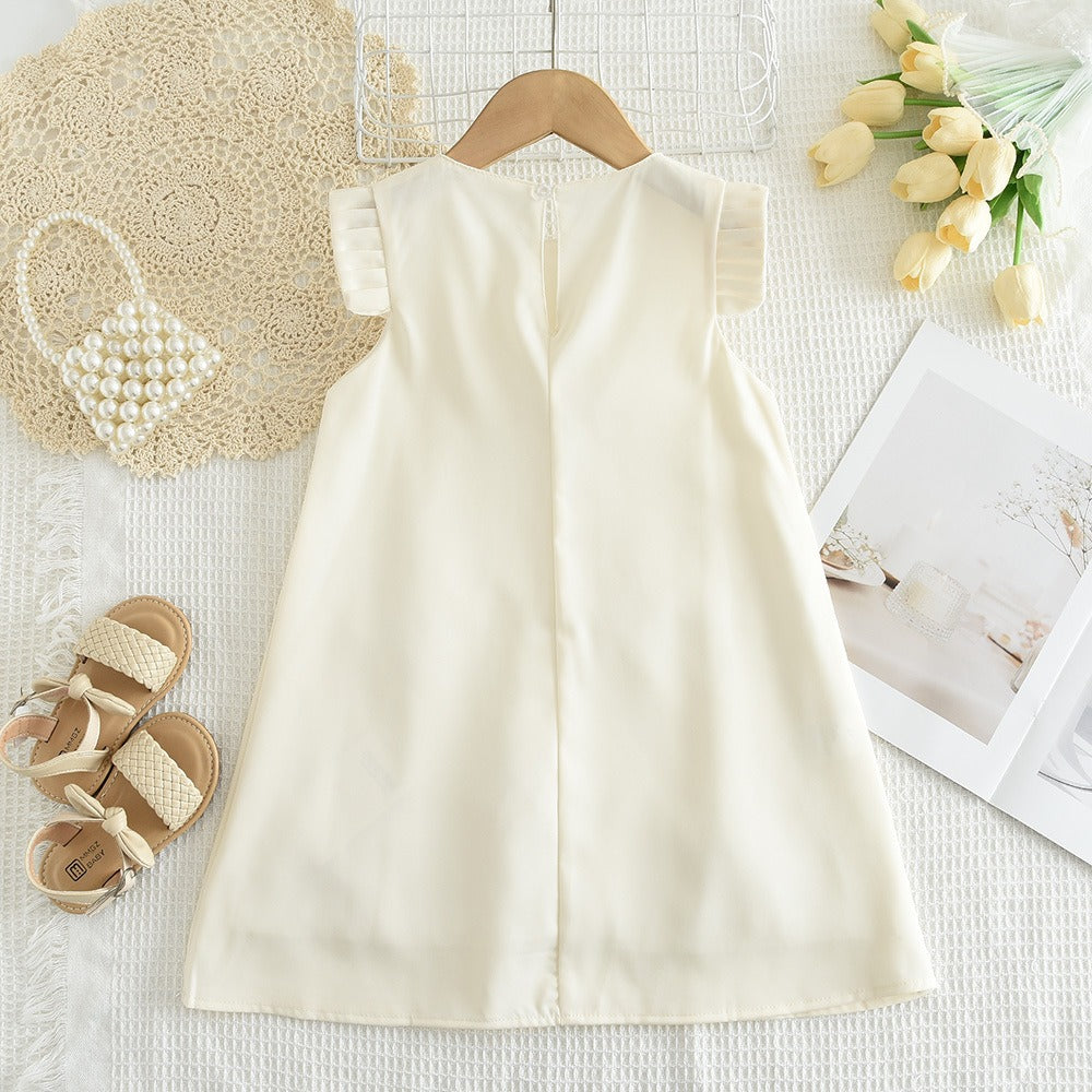New style sleeveless high-end children's clothing three-dimensional flower princess dress big girl dress