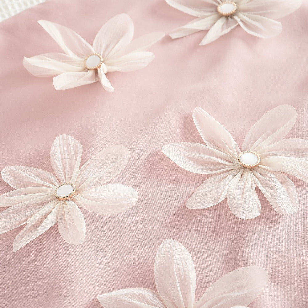 New style sleeveless high-end children's clothing three-dimensional flower princess dress big girl dress