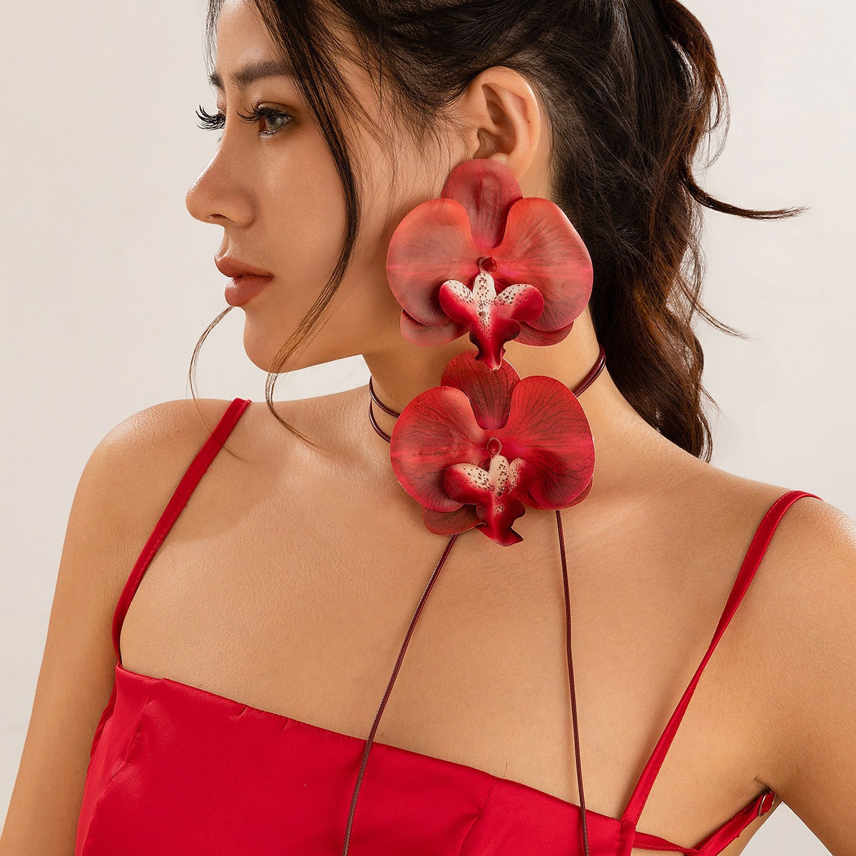 Butterfly orchid flower Necklace & Earring Set